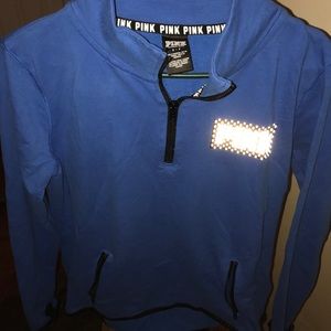 Blue PINK quarter-zip pullover