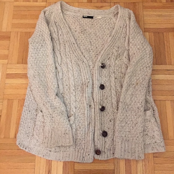 Oversized cream knit cardigan