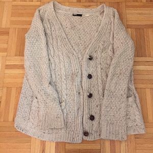 Oversized cream knit cardigan