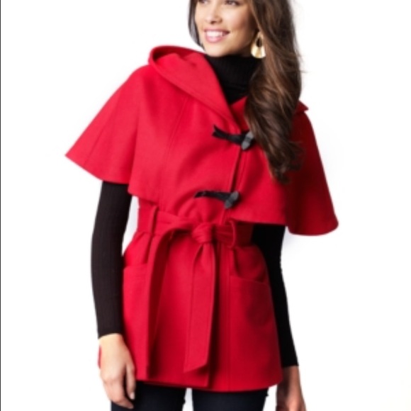 Jessica Simpson Jackets & Blazers - JESSICA SIMPSON BELTED WOOL TOGGLE COAT WITH HOOD