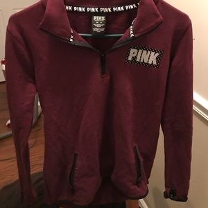 Maroon PINK quarter-zip pullover