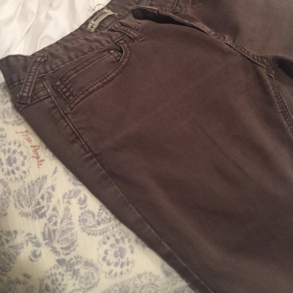 Free people short cut brown jeans