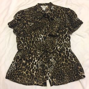 Allison Taylor Leopard Print Blouse