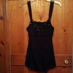 Beaded Black Camisole Tank