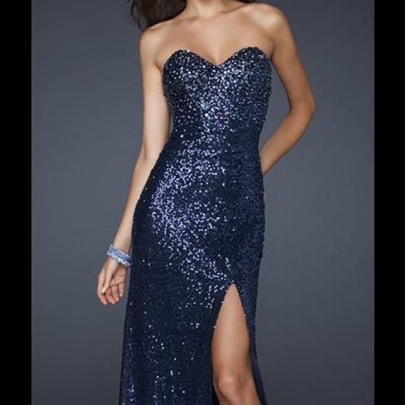 Gorgeous authentic la femme blue sequin dress