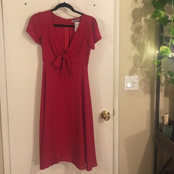 Beautiful red dress lower cut