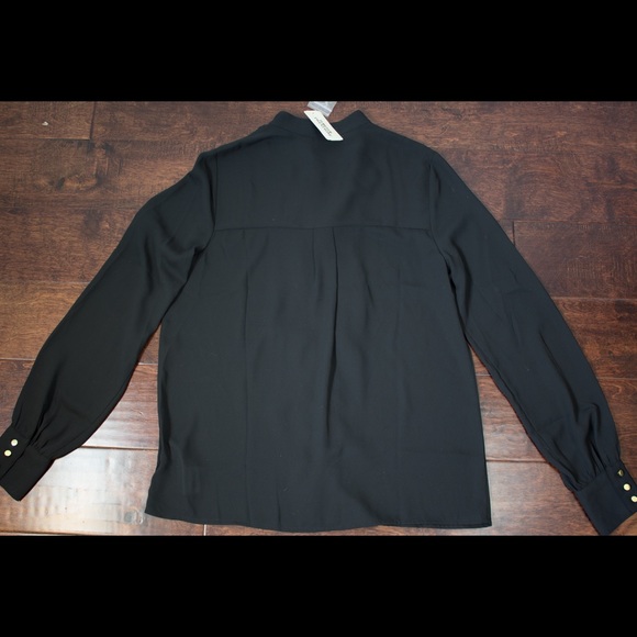 Ruffle Long Sleeve Black Top - Picture 2 of 2