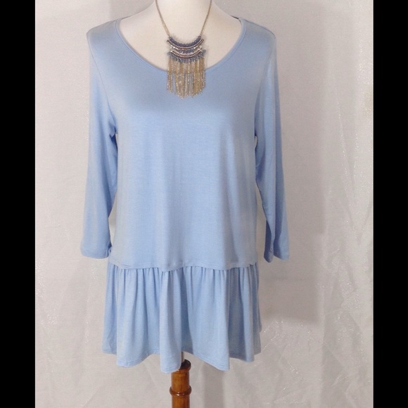 SALE Scoop Neck Tunic with Ruffle Hem - Picture 4 of 5