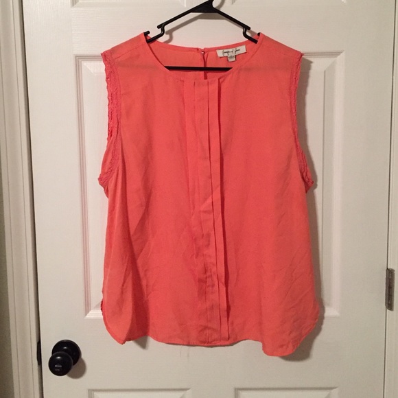 Coral Sleeveless Blouse