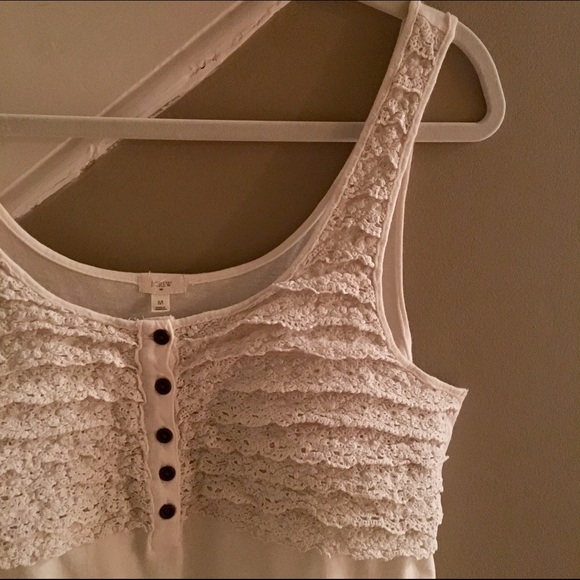 J. Crew Cream / Off White Lace Tank Top