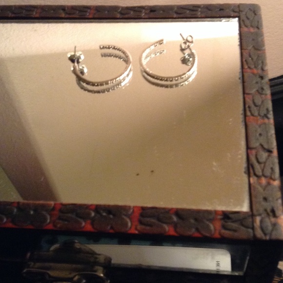 SS 925 DIAMOND HOOPS. Does come with dust bag. OBO