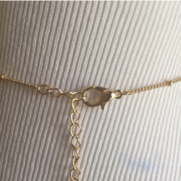 Oval Stone Pendant Necklace with Crystal Accents - Picture 4 of 4