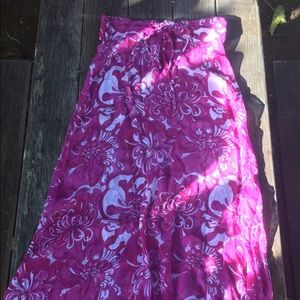 Mikoh East Hampton long silk skirt bikini coverup