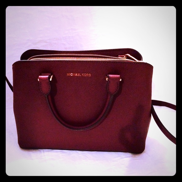 Michael Kors wine/eggplant purse - Picture 1 of 4