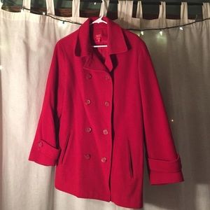 Esprit Red Double Breasted Coat - XL