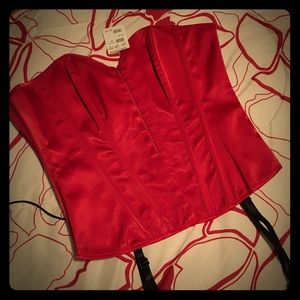 Frederick's Simply Sexy Satin Corset, Red M NWT