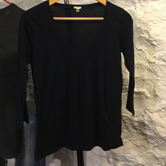 JCrew Navy Blue Scoop Neck 3/4 sleeve tee