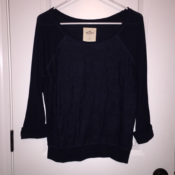❤️ Hollister Navy Blue Lace top ❤️ - Picture 1 of 3