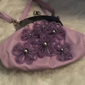 Lavender Leather Crossbody/Hand/Clutch Bag