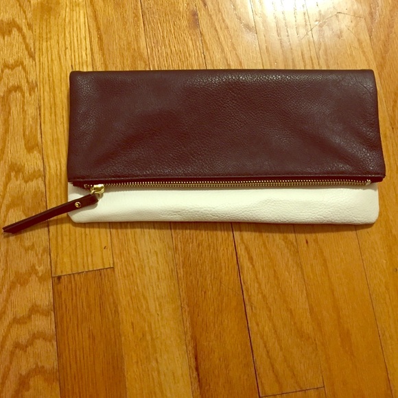 Black & white colorblock clutch