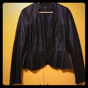 Faux Leather Peplum Jacket
