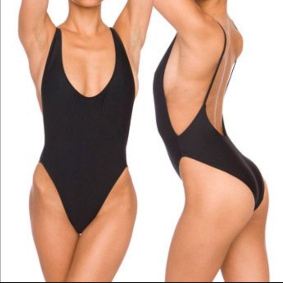 Black all one price very high waisted swimsuit !