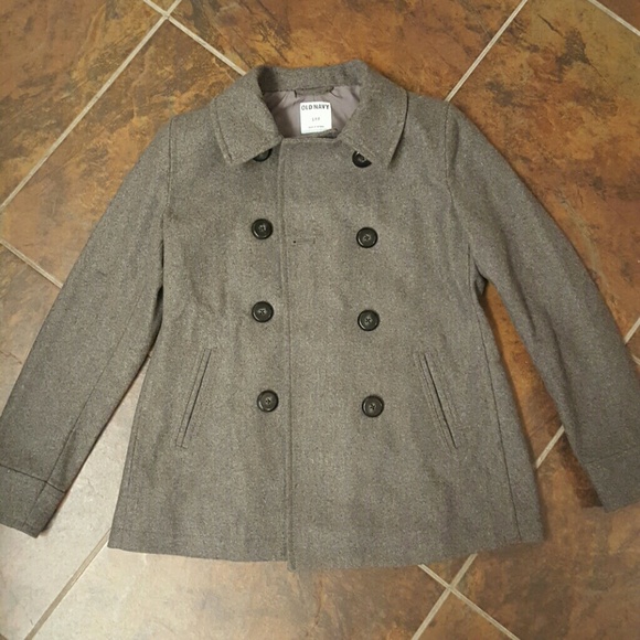 Old navy wool blend gray peacoat small