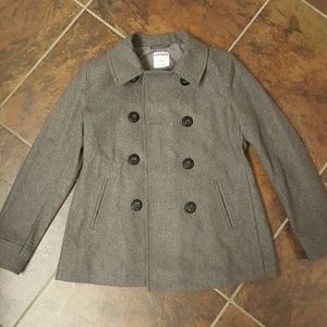 Old navy wool blend gray peacoat small