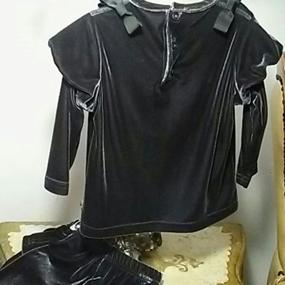 Girls Matching Velvet Pants and Top - Picture 4 of 4