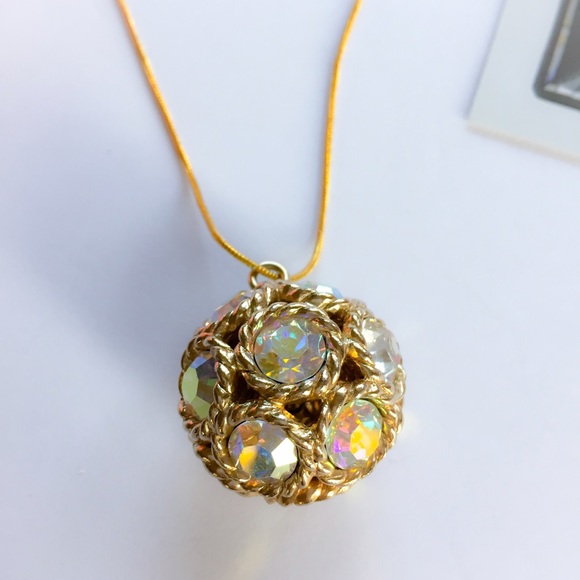 Rhinestone Sphere Necklace - Picture 2 of 2
