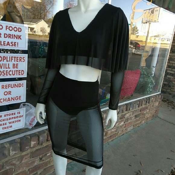 Brand New Crop Top Black Set