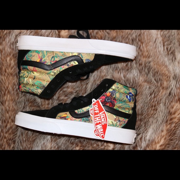 vans butterfly/jungle/floral sk8 his skate highs