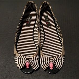 Iron Fist Lace Skull Stripe Flats size 8
