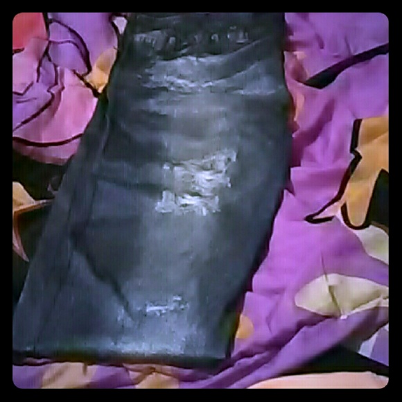 Blue fake hole leggings