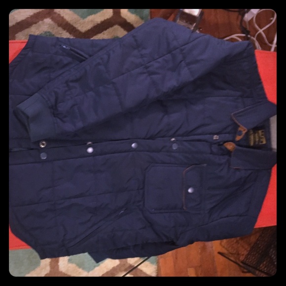 Quilted Button Front Car Coat, Blue