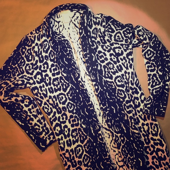 Chico's Cheetah long sleeve cardigan