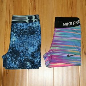 Nike pro and Under Armour shorts
