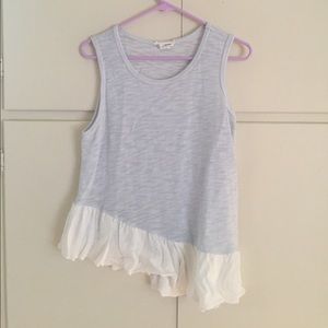 Sleeveless scoop neck asymmetrical top