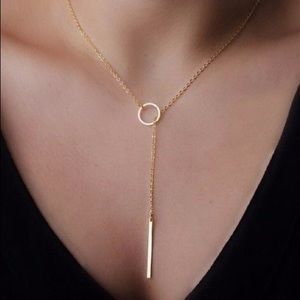 Gold Circle & Bar Necklace