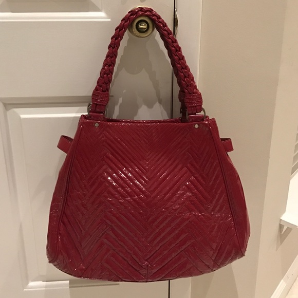 Cole Haan Cranberry Patent Leather Tote Bag