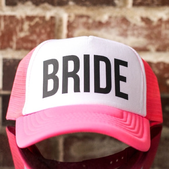"Bride" Trucker Hat in Hot Pink