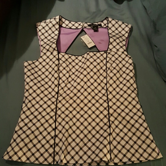 White House/Black Market Gingham Fitted Bodice