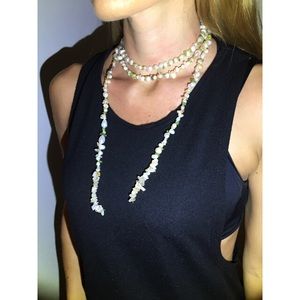 Pearl/ natural stone necklace
