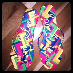 Sam Edelman multi-colored flip-flops.  Size 9.5
