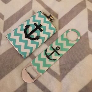 Flask and bottle opener. Never need used.