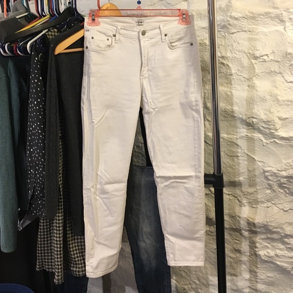 Citizens of Humanity white skinny crop jeans