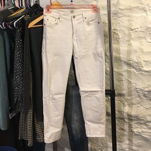 Citizens of Humanity white skinny crop jeans