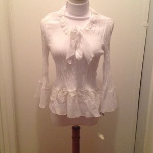 Allison Taylor white and light blue blouses