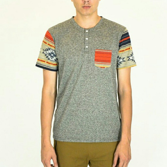 DESERT STRIPE SHORT SLEEVE HENLEY - Picture 2 of 4