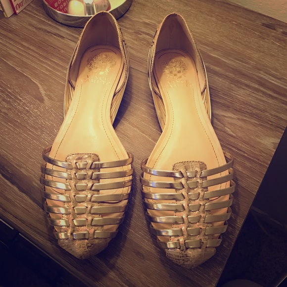 vince camuto gold flats